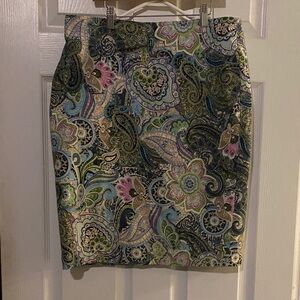 Talbots Multicolor Paisley Skirt